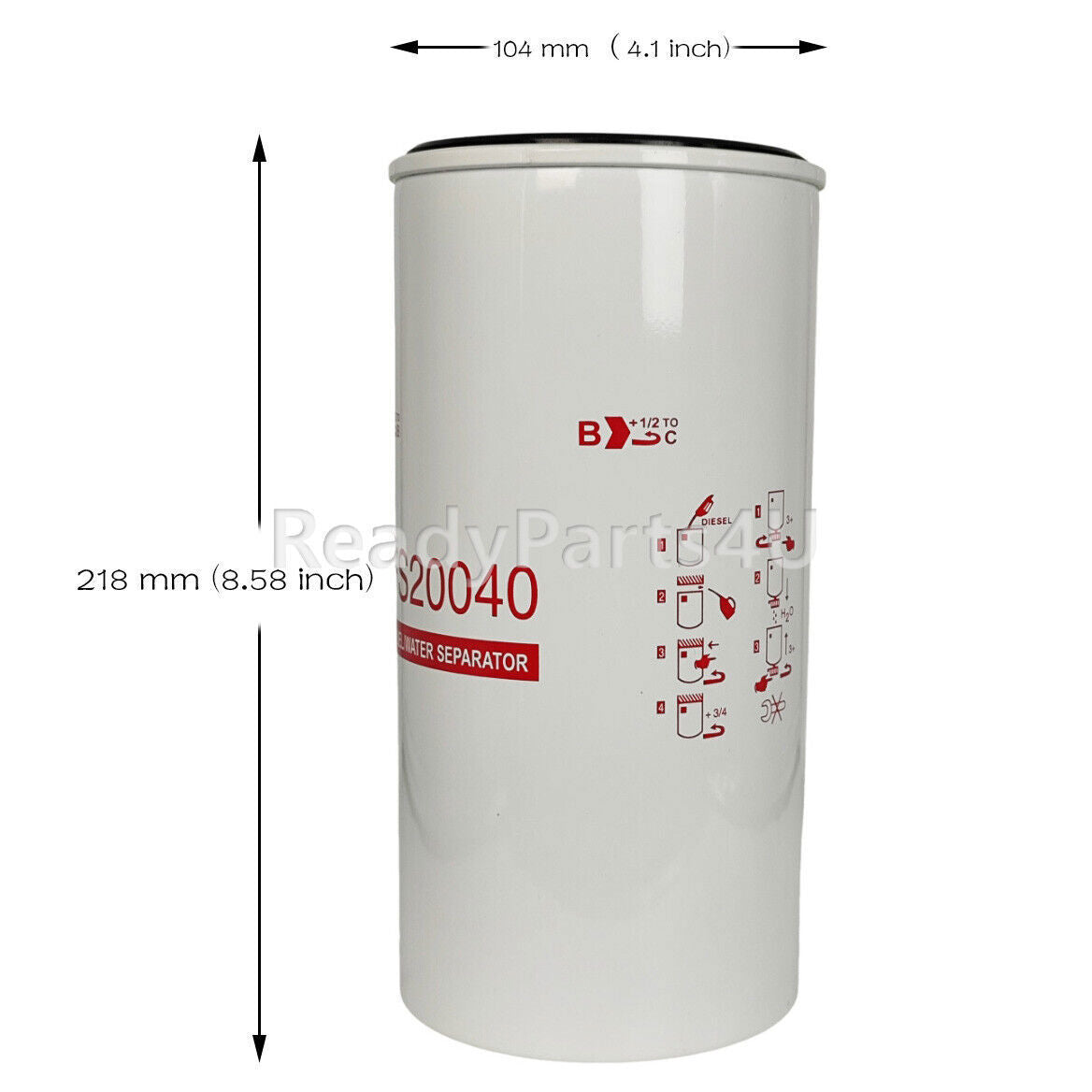 Fuel Filter Water Separator Replace Fleetguard FS20040 for International Truck