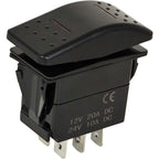 7 Pin ON-Off-ON Rocker Switch 91473127 for JLG with Red Light Carling