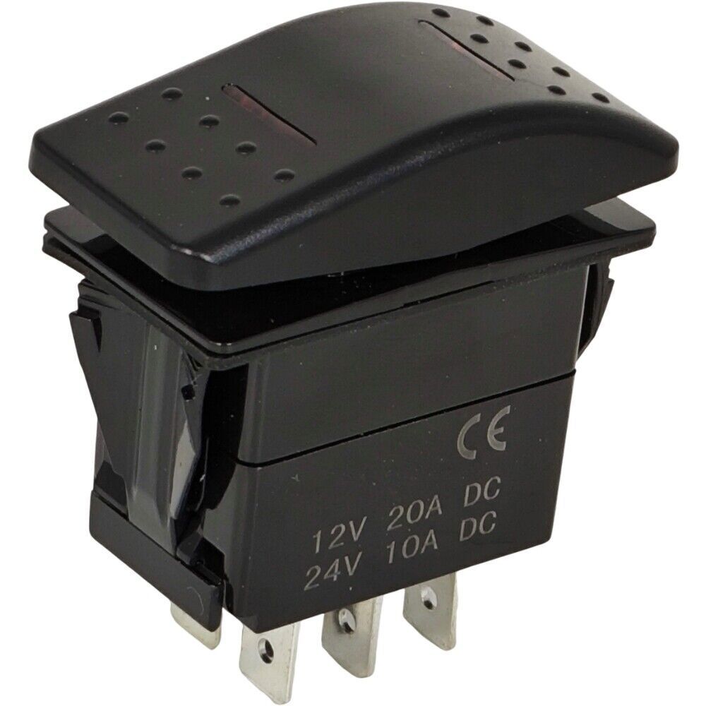 7 Pin ON-Off-ON Rocker Switch 91473127 for JLG with Red Light Carling