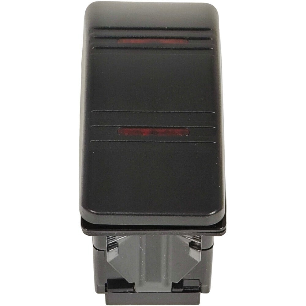 Contura Rocker Switch 12981 Cover with Red Bar Lenses DPDT Black Illuminated