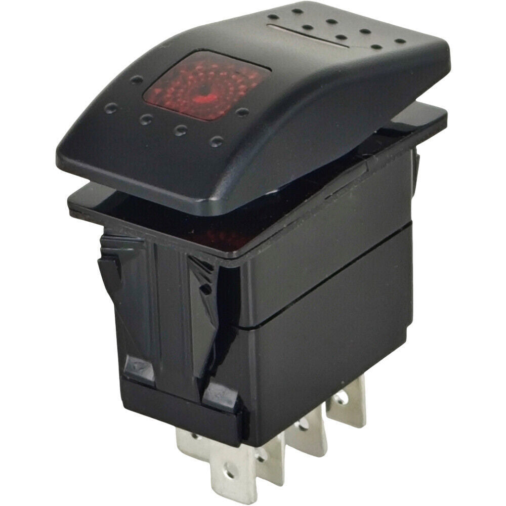 Red Light On/Off/On Rocker Switch SK2474102 Fit for Cleveland 12V 20A 24V 10A DC