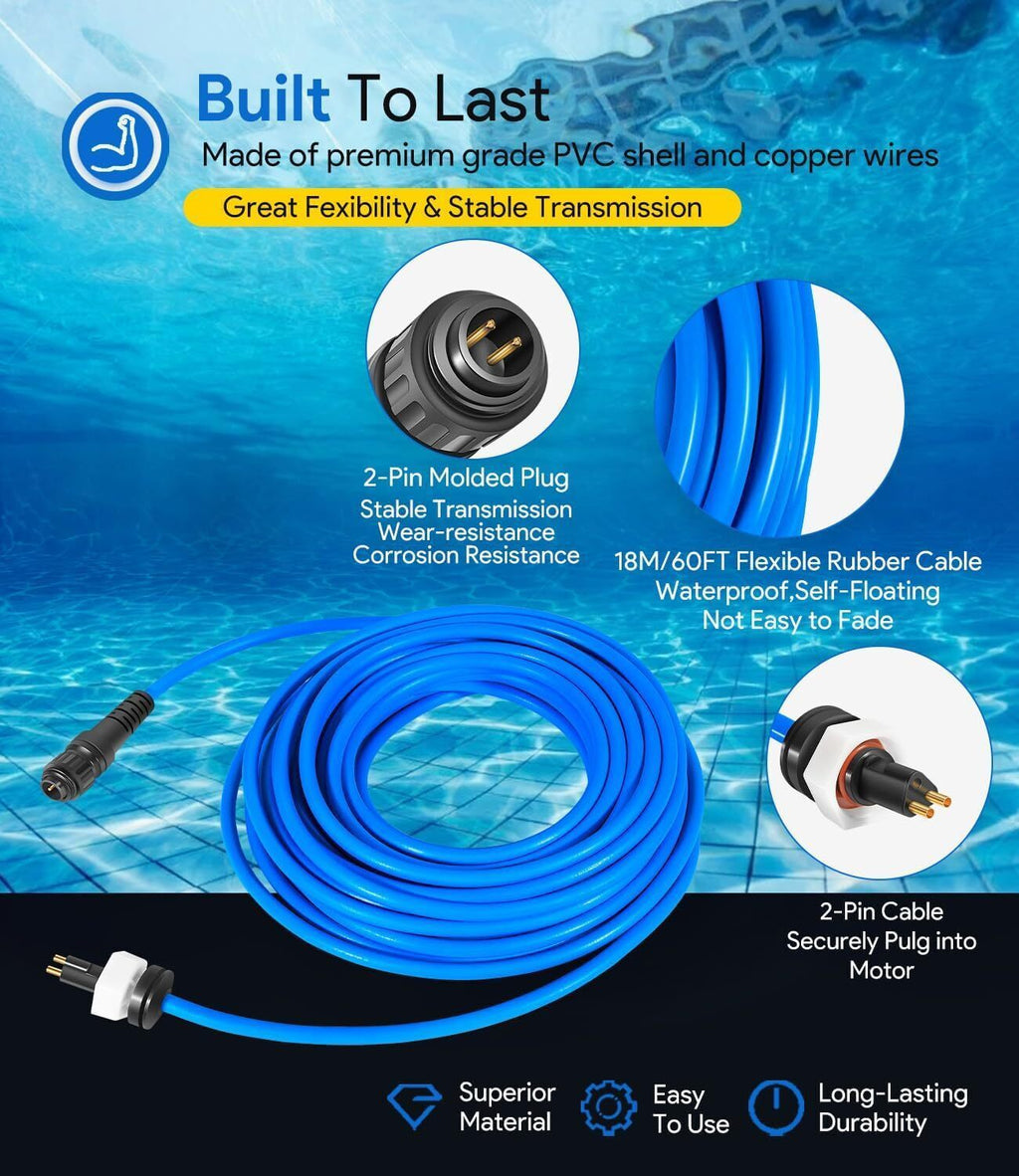 60ft 99958903-DIY Cable 2 Wire for Dolphin Maytronics Pool Cleaner S200 Active20