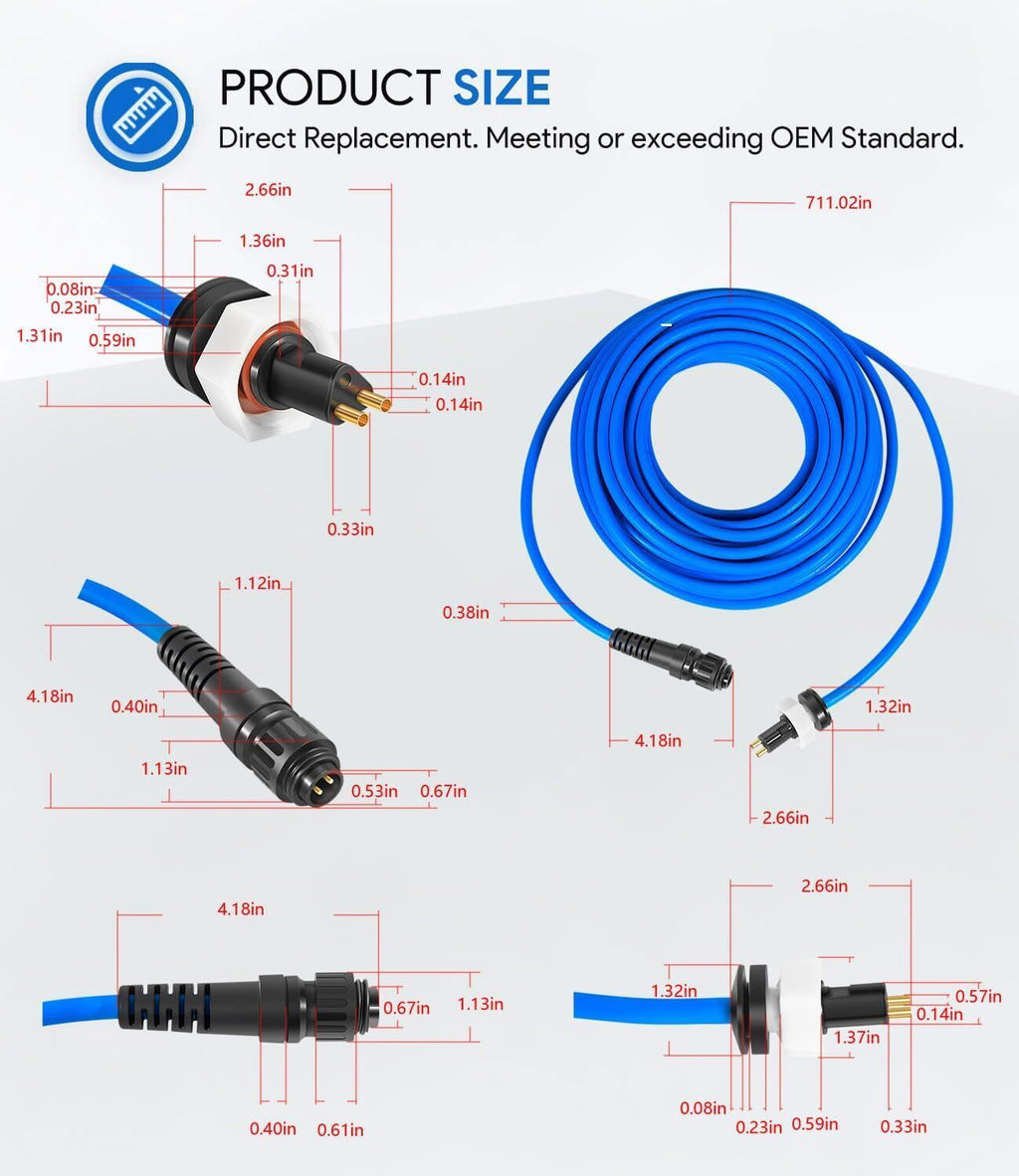 60ft 99958903-DIY Cable 2 Wire for Dolphin Maytronics Pool Cleaner S200 Active20