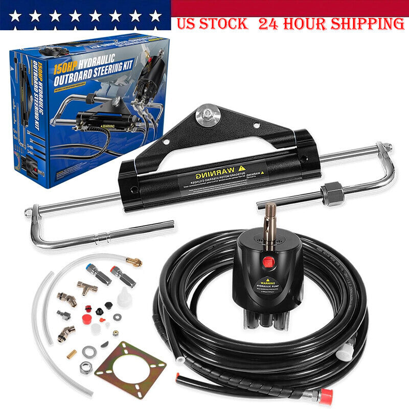 Boat Hydraulic Steering System Kit Marine Outboard Steering 150HP Outboard