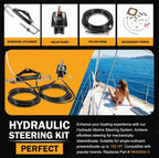 Boat Hydraulic Steering System Kit Marine Outboard Steering 150HP Outboard