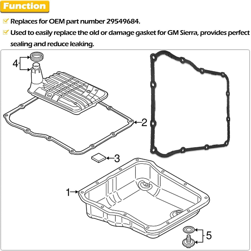 29549684 Allison Transmission Pan Gasket Filter Fluid For 2001-2019 Duramax 6.6L