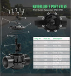 For Jandy 4716 2-Port 2 to 2-1/2-Inch Positive Seal NeverLube Valve Never Lube