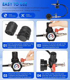 69910 14 Piece Turbo Air System Test Kit w/ Smoke Adapter 6 Pair Stepped Adapter