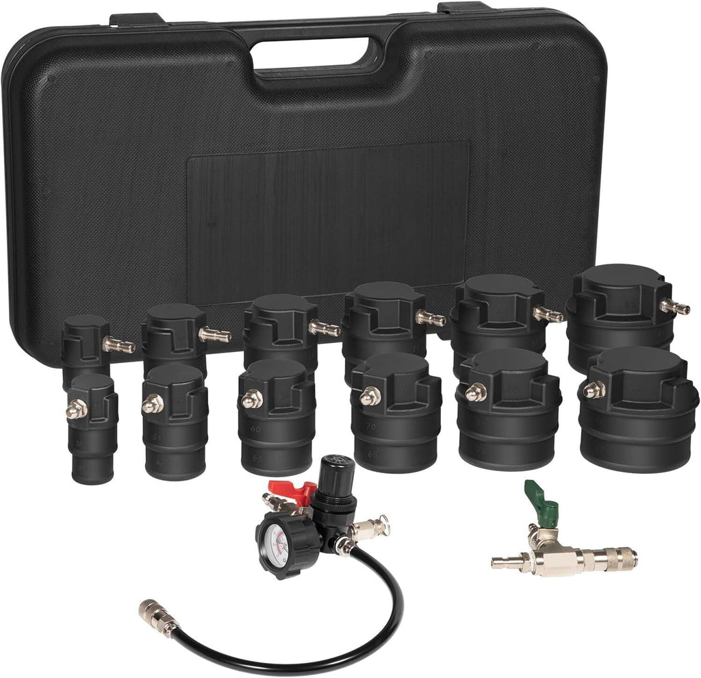 69910 14 Piece Turbo Air System Test Kit w/ Smoke Adapter 6 Pair Stepped Adapter