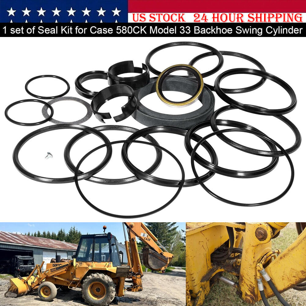 Seal Kit for Case 580CK Model 33 Loader Bucket Tilt w/Snap in OR Press in wiper