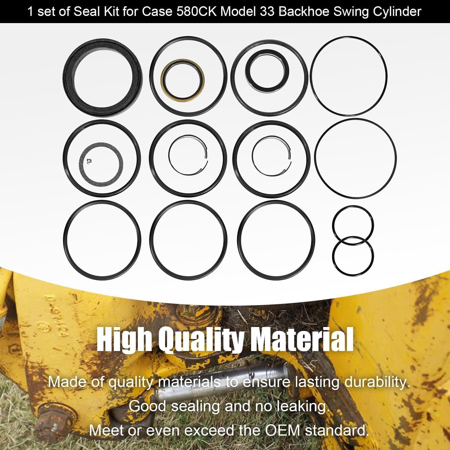Seal Kit for Case 580CK Model 33 Loader Bucket Tilt w/Snap in OR Press in wiper