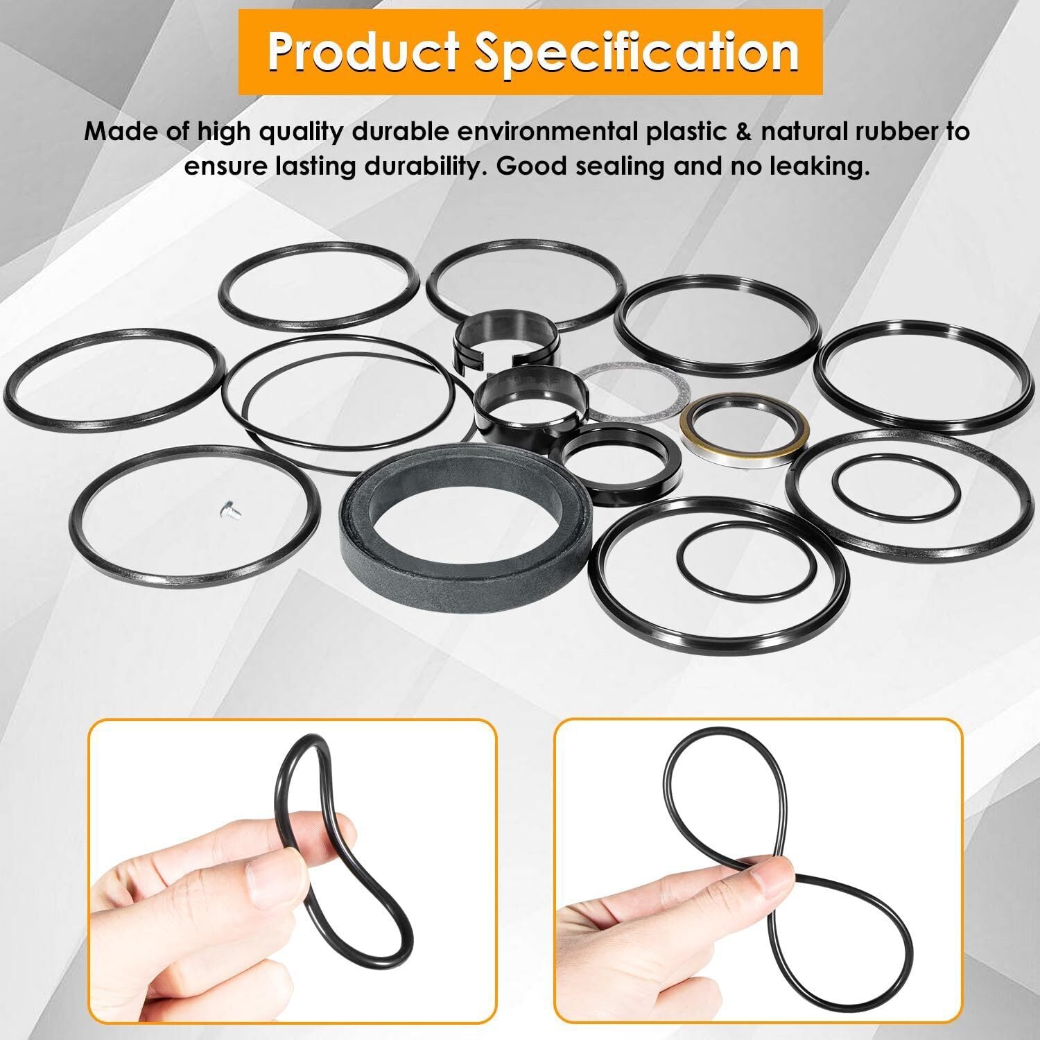 Seal Kit for Case 580CK Model 33 Loader Bucket Tilt w/Snap in OR Press in wiper
