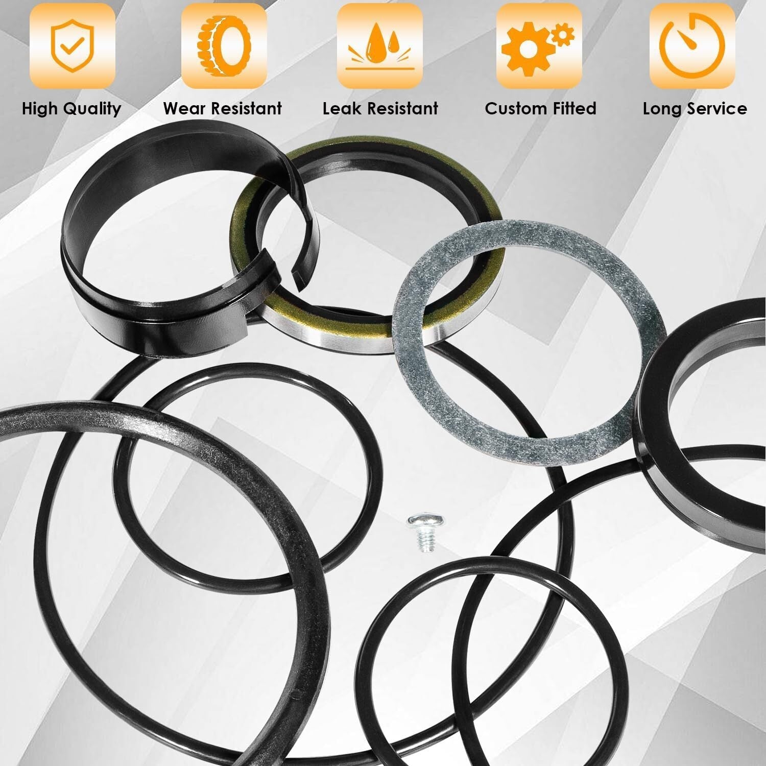 Seal Kit for Case 580CK Model 33 Loader Bucket Tilt w/Snap in OR Press in wiper