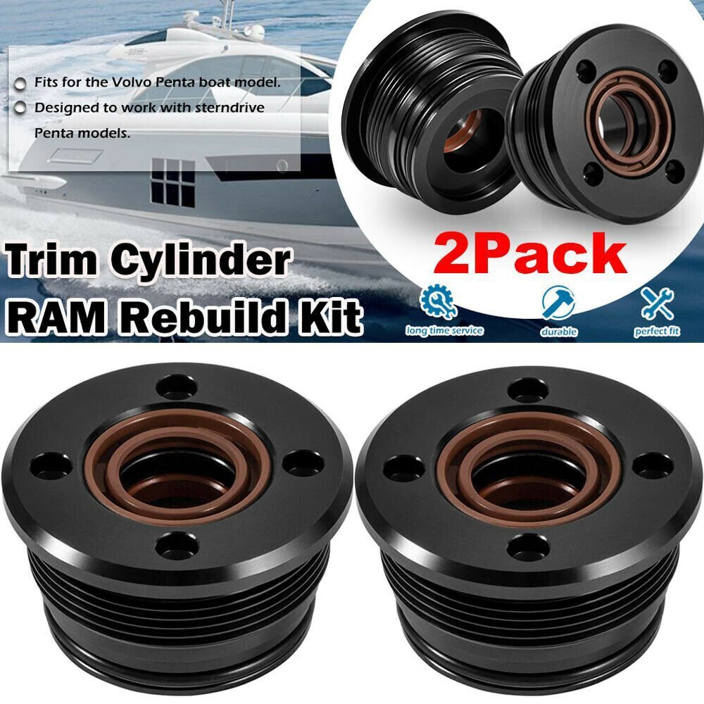 2Pcs Trim Tilt Cylinder RAM End Cap Rebuild/Repair Kit for Volvo Penta 290 DP SP