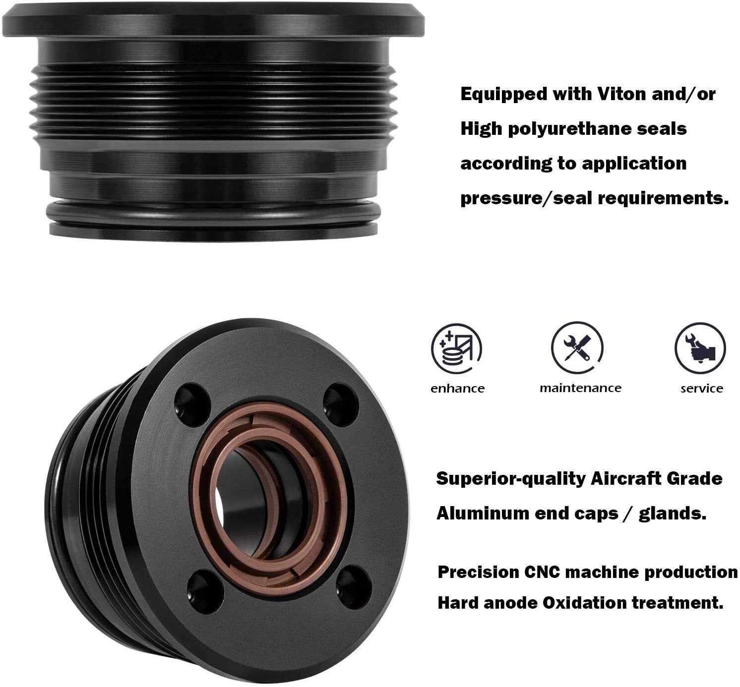 2Pcs Trim Tilt Cylinder RAM End Cap Rebuild/Repair Kit for Volvo Penta 290 DP SP