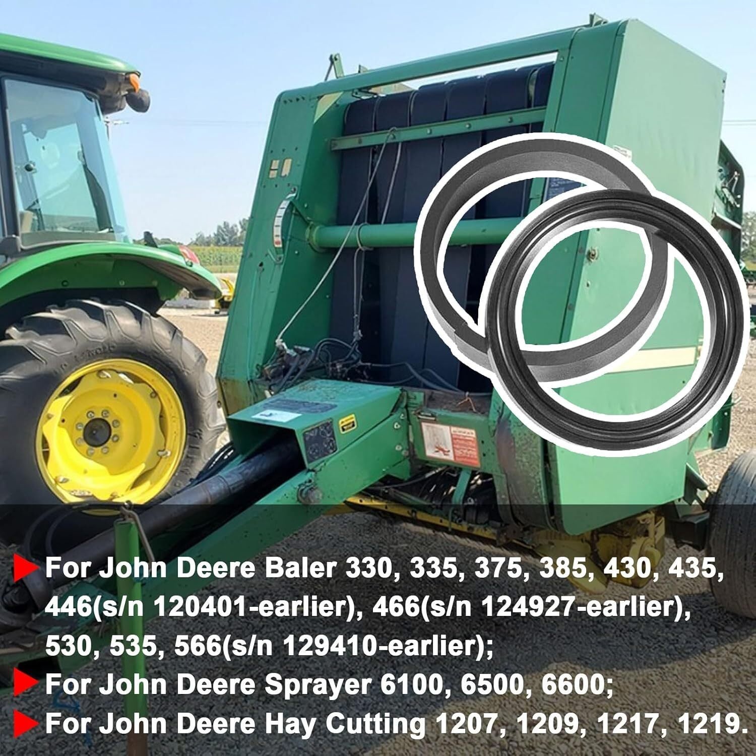 AE43288 Hydraulic Gate Cylinder Seal Kit for John Deere 430 530 Round Baler