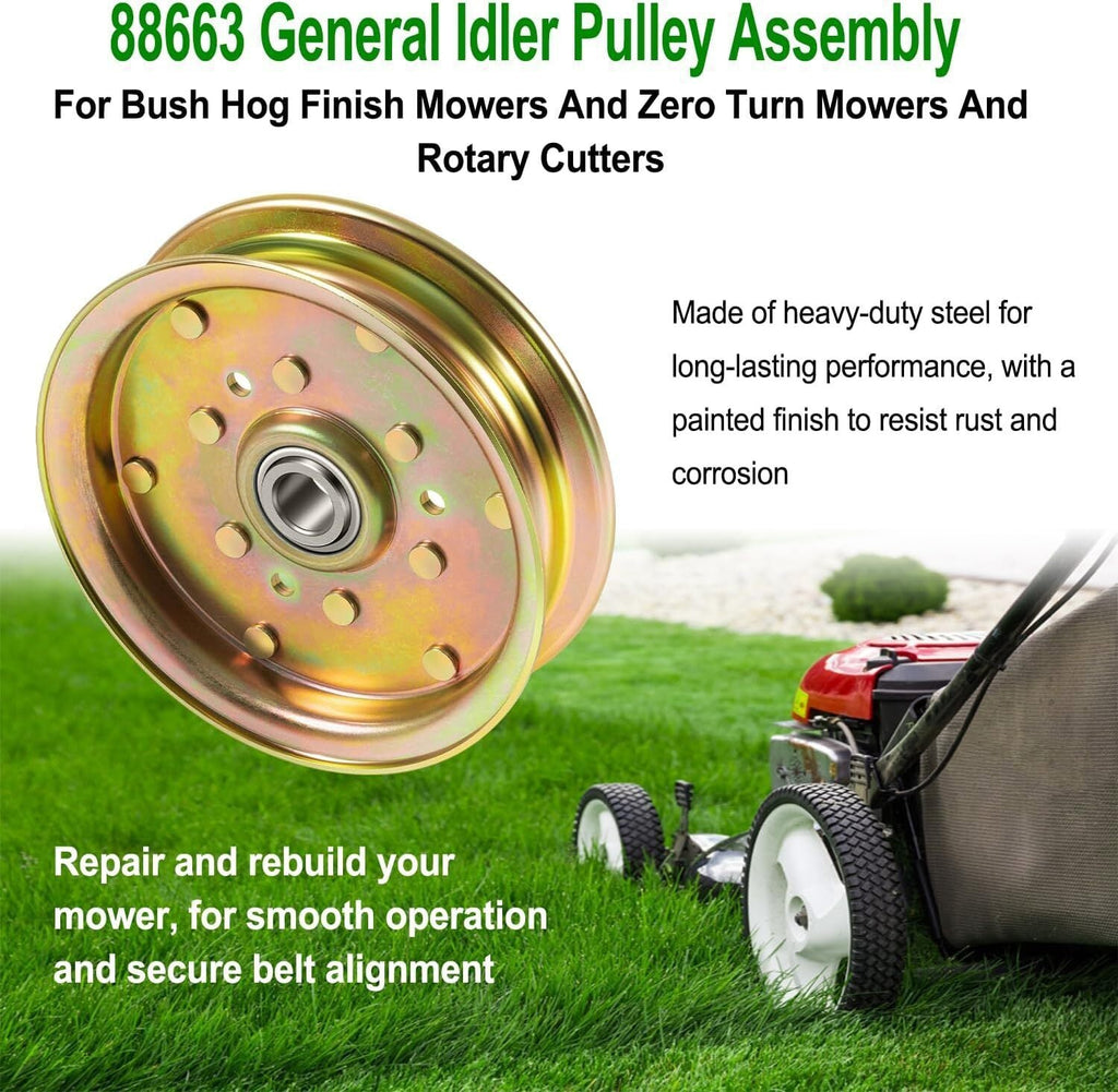 88663 Finish Mower Idler Pulley for Bush Hog 5-3/4" Diameter & Zero Turn Mowers