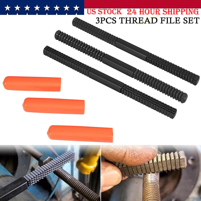 3Pcs/Set Thread Restorer File Chaser Set Metric & SAE Repair Hardward DIY 2573