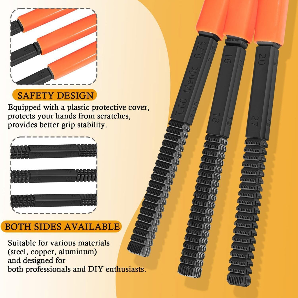 3Pcs/Set Thread Restorer File Chaser Set Metric & SAE Repair Hardward DIY 2573