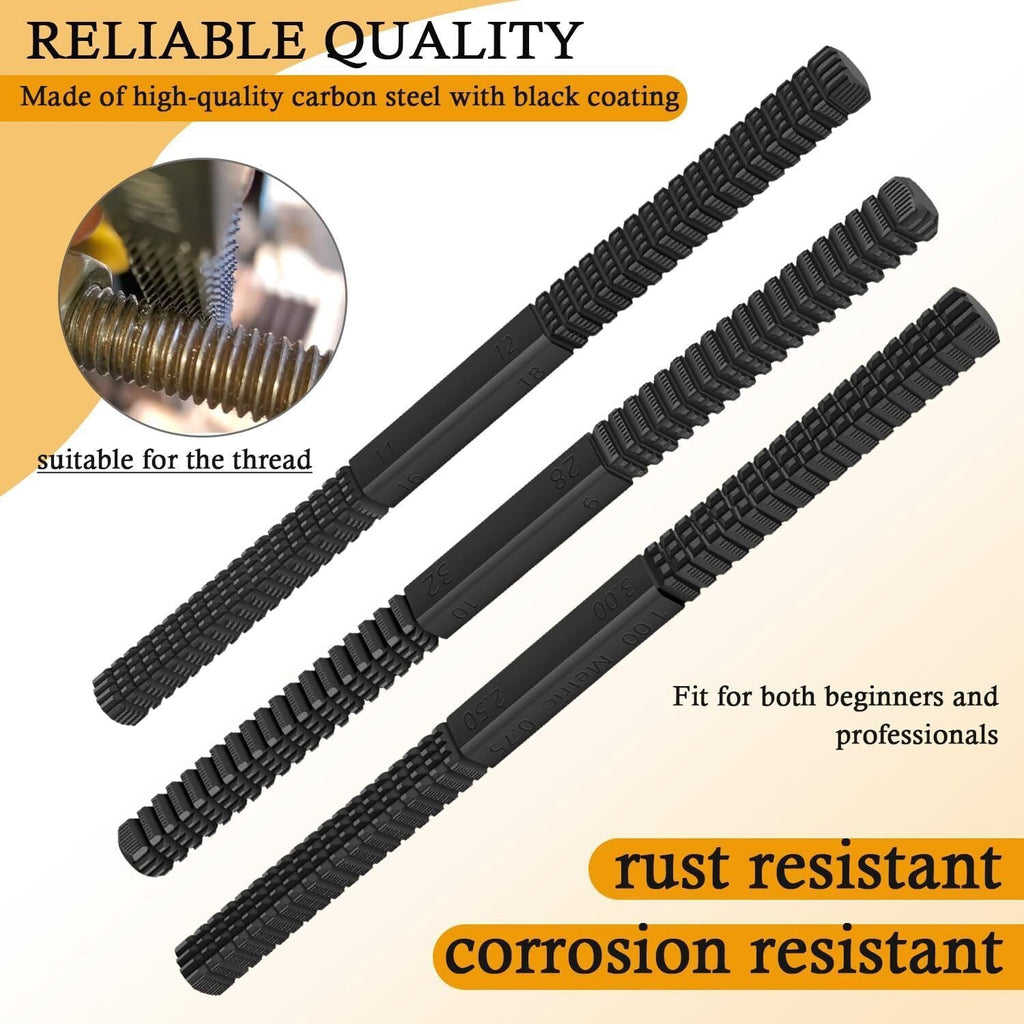 3Pcs/Set Thread Restorer File Chaser Set Metric & SAE Repair Hardward DIY 2573