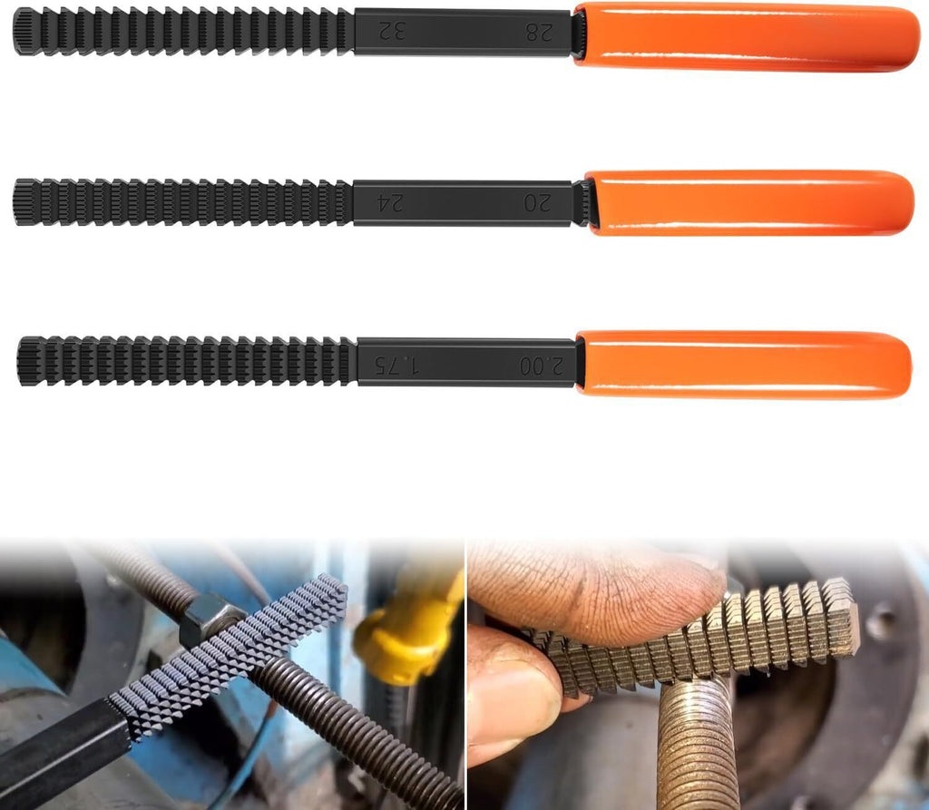 3Pcs/Set Thread Restorer File Chaser Set Metric & SAE Repair Hardward DIY 2573