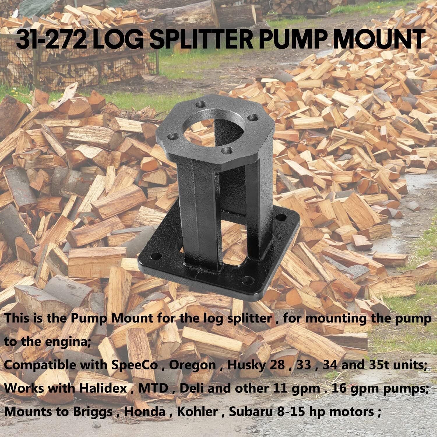 Log Splitter Hydraulic Pump Mount for 8-15 Hp Engines
