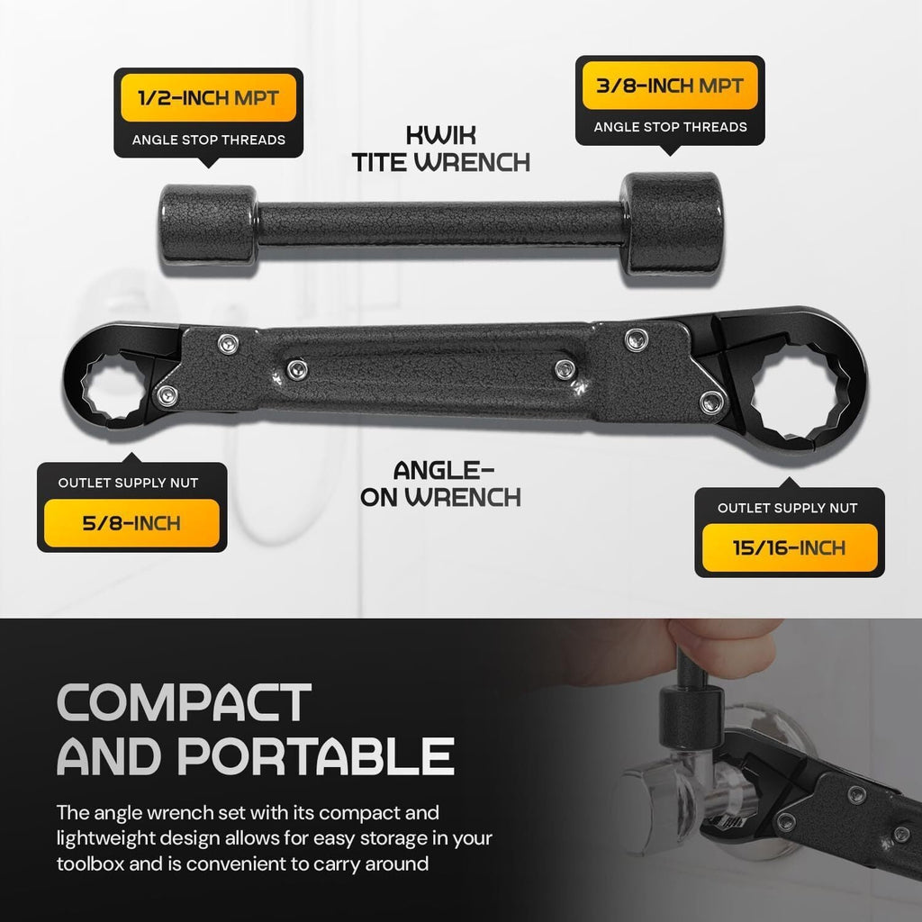 Angle Stop Wrench Kit Plumbing Tools Angle-on Wrench Plumber Wrench Removal Tool