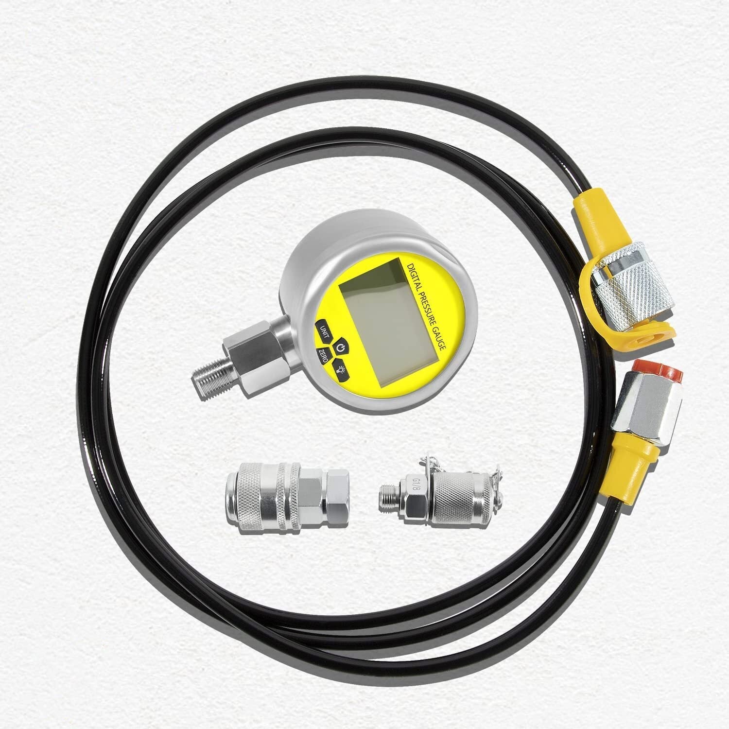 10000PSI Digital Hydraulic Pressure Gauge Test Coupling Kit 1/4 NPT 700BAR/70Mpa