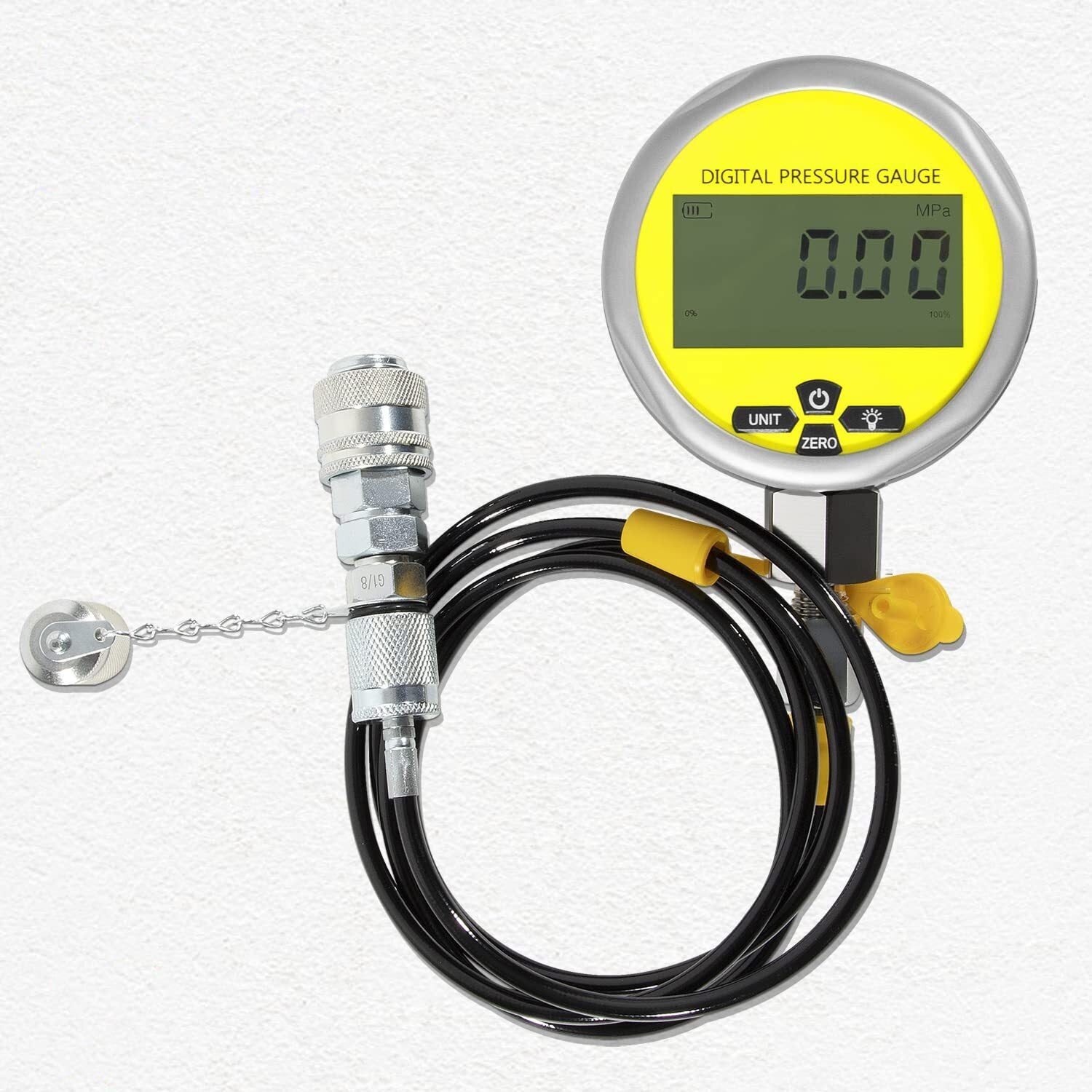 10000PSI Digital Hydraulic Pressure Gauge Test Coupling Kit 1/4 NPT 700BAR/70Mpa