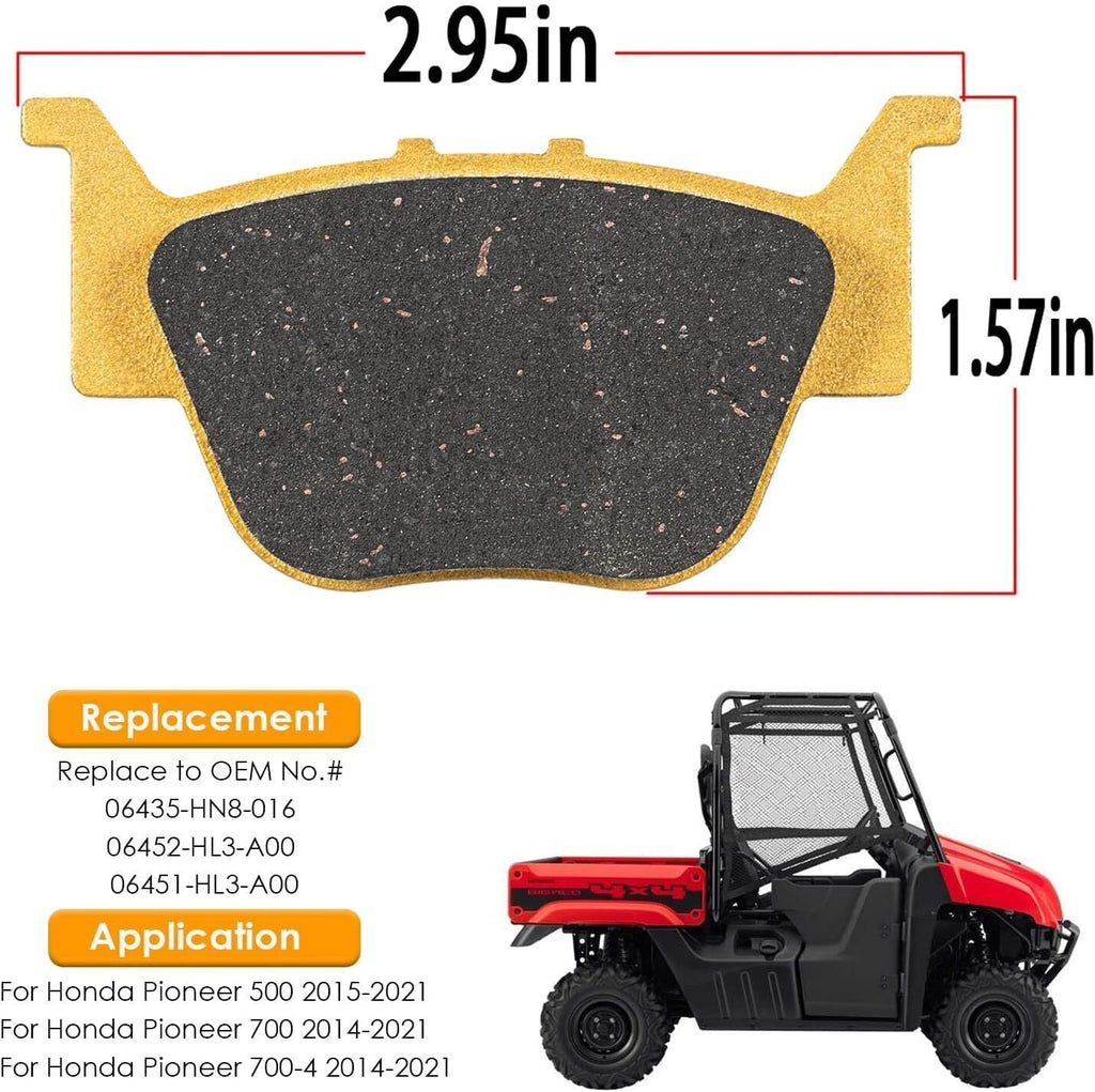 6Pcs Front Rear Ceramic Brake Pads for Honda Pioneer 700 500 700-4 2014-2021
