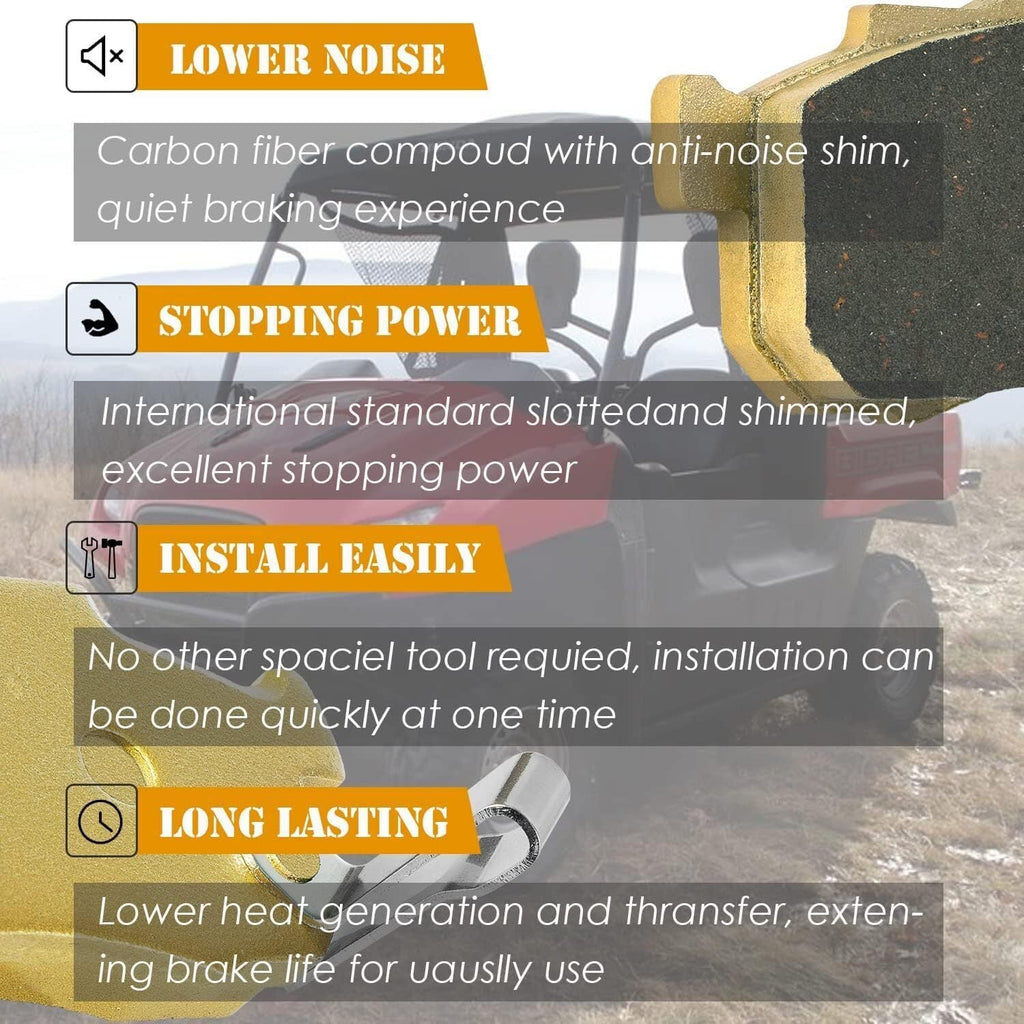 6Pcs Front Rear Ceramic Brake Pads for Honda Pioneer 700 500 700-4 2014-2021