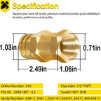 6541-01-CSK Boomless Broadcast Spray Nozzle 10 Orifices 90° 180°