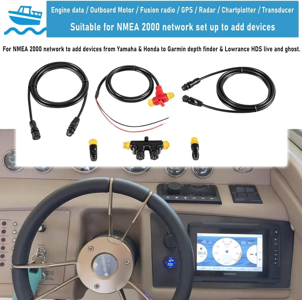 NMEA 2000 2K Network Starter Kit Cable Tee Terminator for Lowrance Simrad Garmin