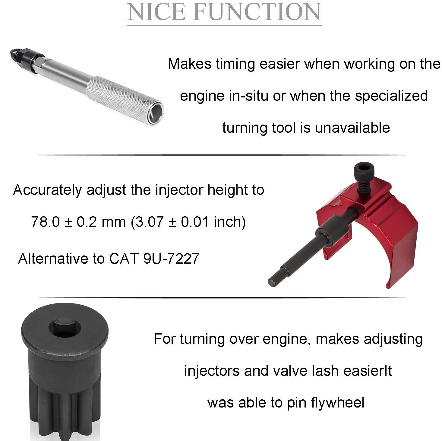 Timing Pin Injector Height Tool Barring Socket Steel Set for Cat 3406E C-15 C-16