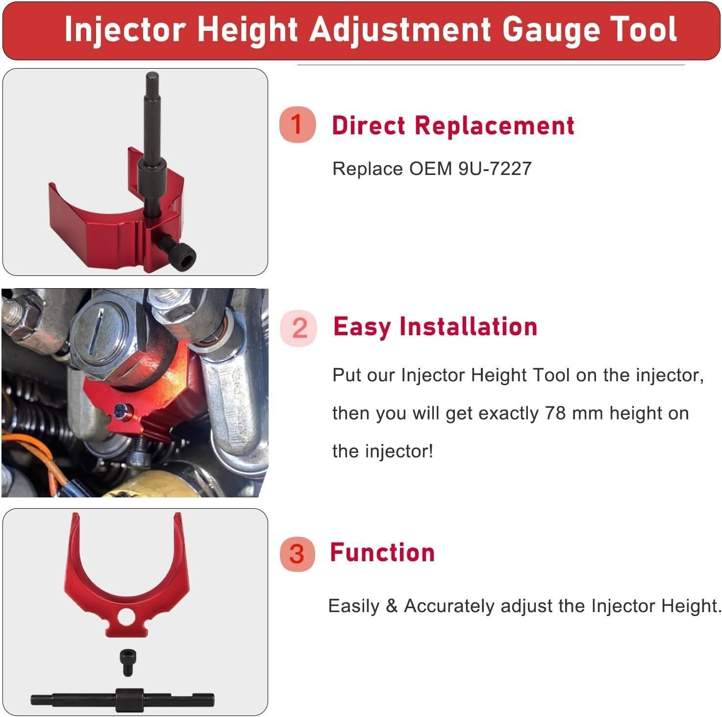 Timing Pin Injector Height Tool Barring Socket Steel Set for Cat 3406E C-15 C-16