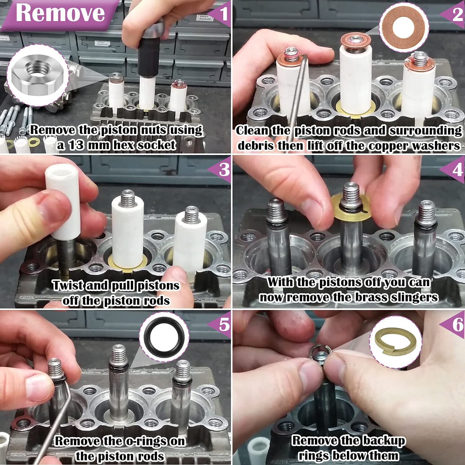 For Annovi Reverberi AR2546 Ceramic Plunger Repair Kit for RK RKA RKV 18mm Pump