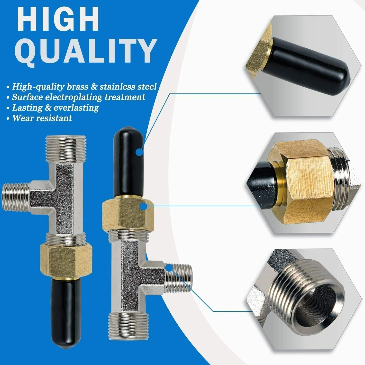 Hydraulic Steering Bleeder Tee Kit for Baystar HC4645H,Replaces SeaStar HF4202