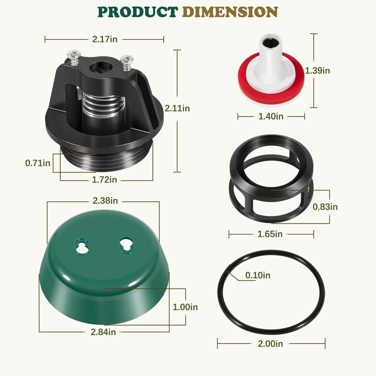 1/2" - 3/4" Top Half Repair Kit for PVB4A, 4A00407 Poppet and Bonnet Parts Kit