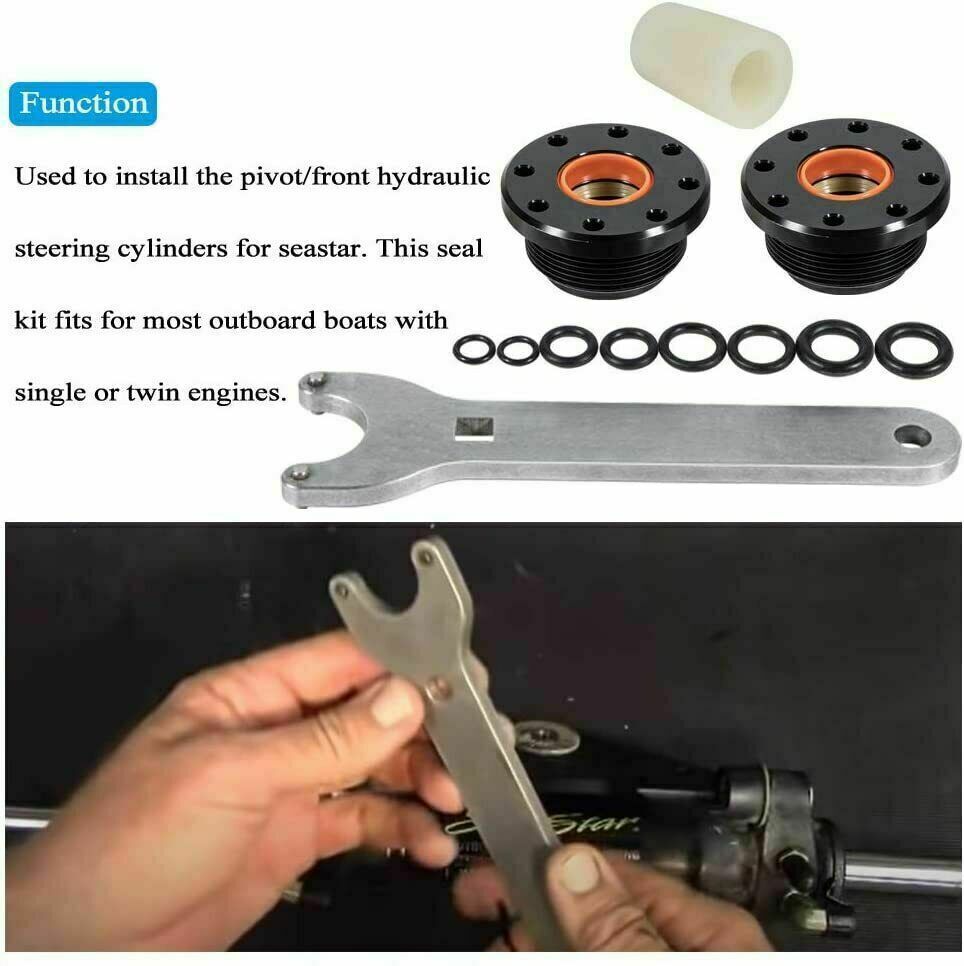 HS5167 Front Mount Hydraulic Steering Cylinder Seal Kit Bleed Kit for Seastar