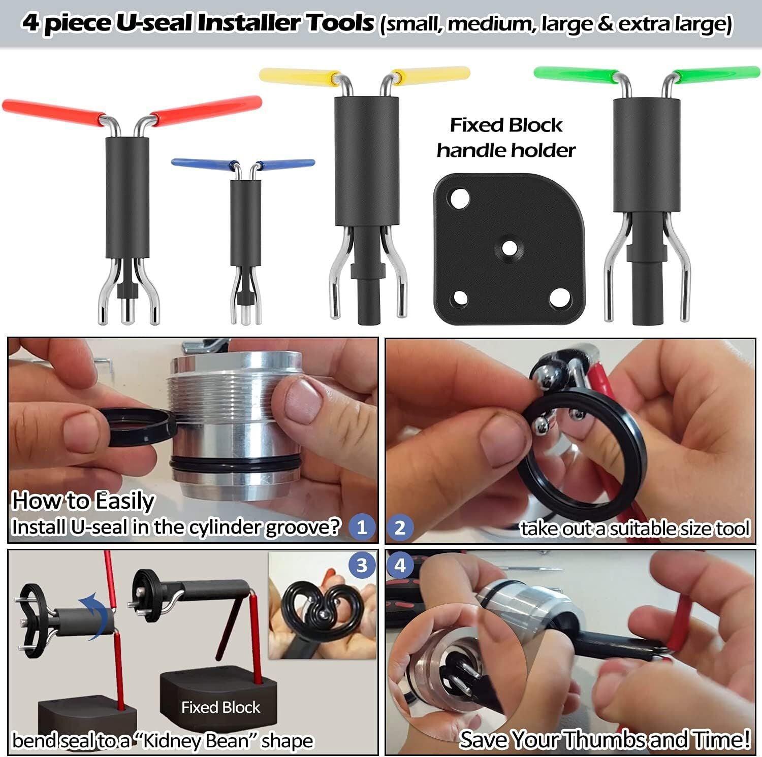 Hydraulic Cylinder Repair Tools Rod/Gland Wrench Seal Installer For Skid Steers
