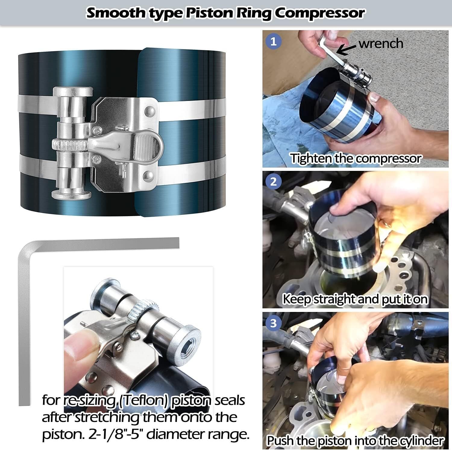 Hydraulic Cylinder Repair Tools Rod/Gland Wrench Seal Installer For Skid Steers