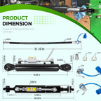 Hydraulic Top Link Cat 1-1 with Locking Block 18 1/8” - 26 3/8” with 2 Hose