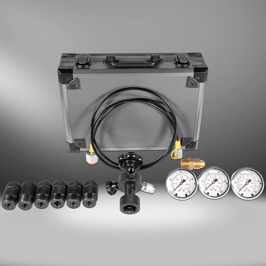 GK-01 Hydraulic Accumulator Nitrogen Charging Pressure Test Gauge Kit 6000 PSI