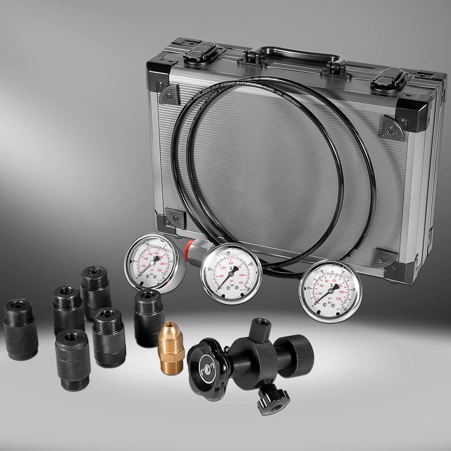 GK-01 Hydraulic Accumulator Nitrogen Charging Pressure Test Gauge Kit 6000 PSI