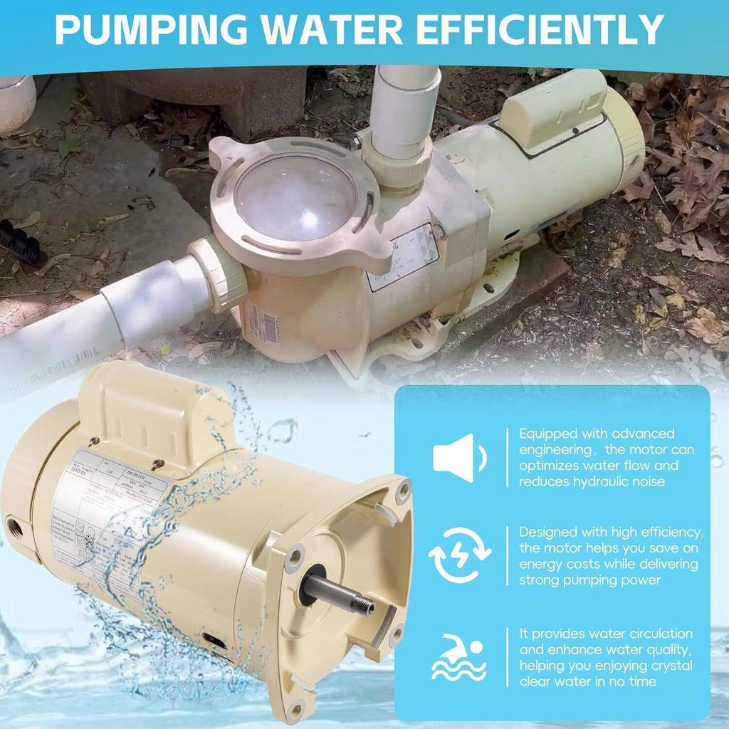 355010S Pool Pump Motor 1HP for Pentair WhisperFlo WFE-4/26 SuperFlo SF-N1-1-AE
