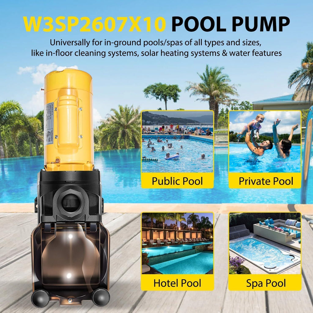 For Hayward W3SP2607X10 Super Pump Swimming Pool Pump,1 HP 115/230V Single Speed