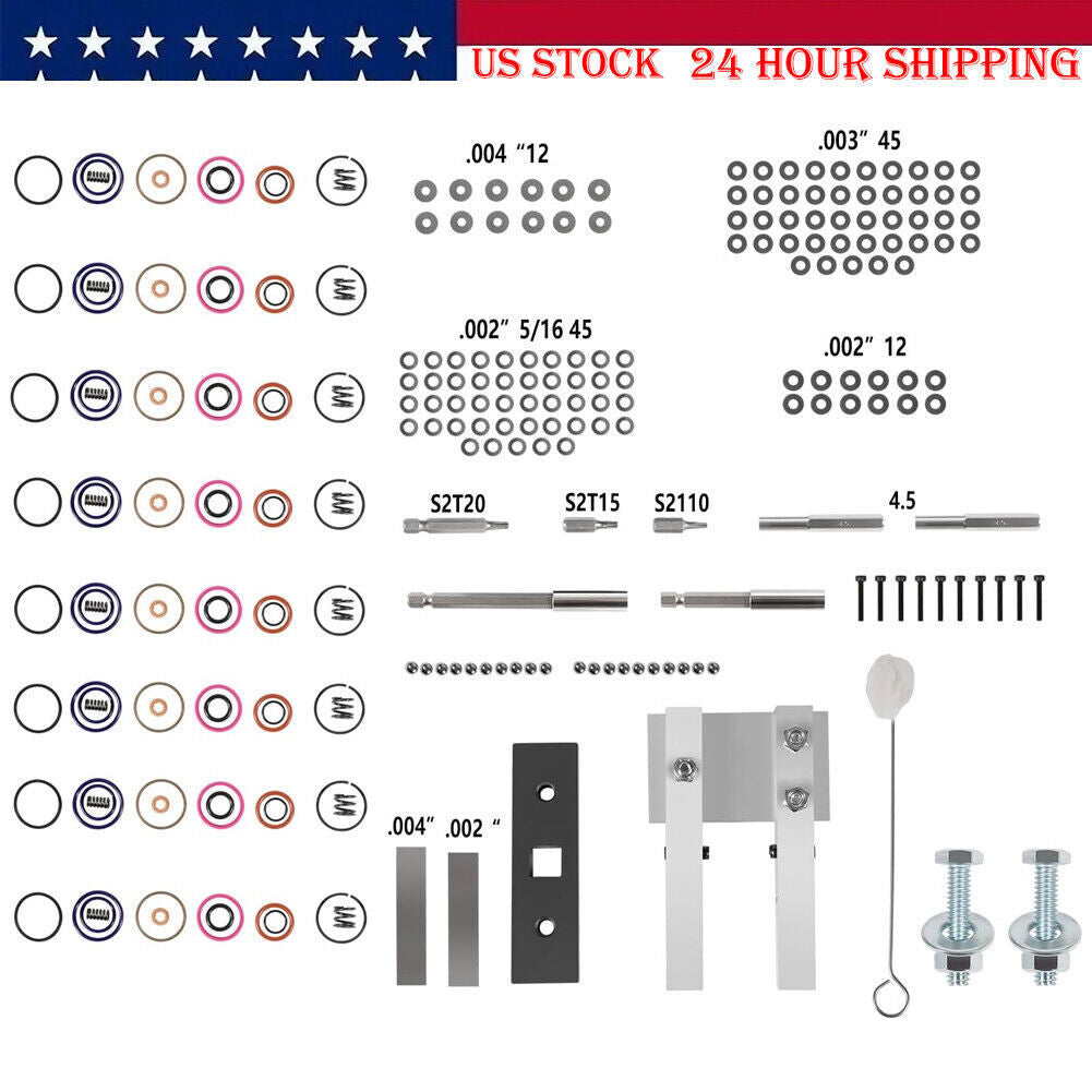 For Ford 7.3L PowerStroke Injector Rebuild Kit w/ Vice Clamp, Springs & O-Ring