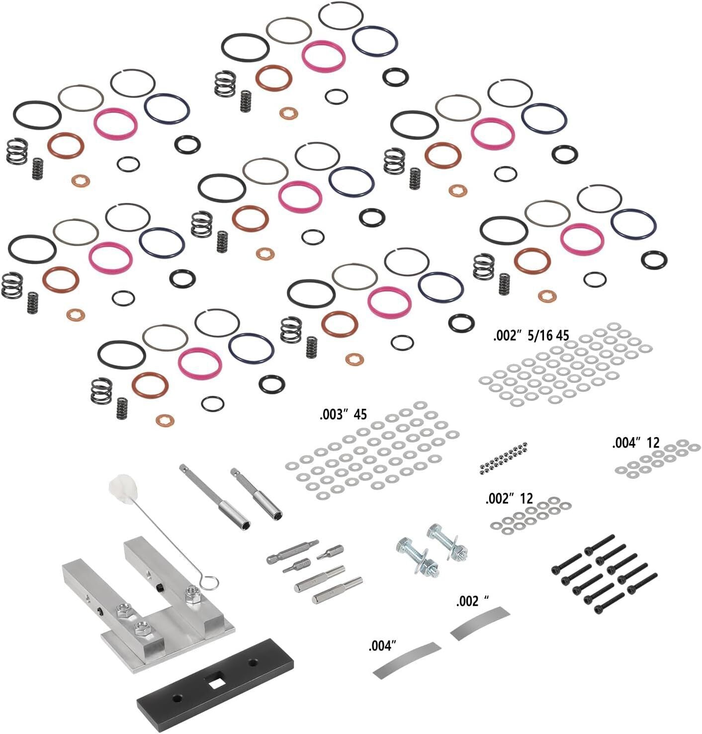 For Ford 7.3L PowerStroke Injector Rebuild Kit w/ Vice Clamp, Springs & O-Ring