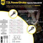 For Ford 7.3L PowerStroke Injector Rebuild Kit w/ Vice Clamp, Springs & O-Ring