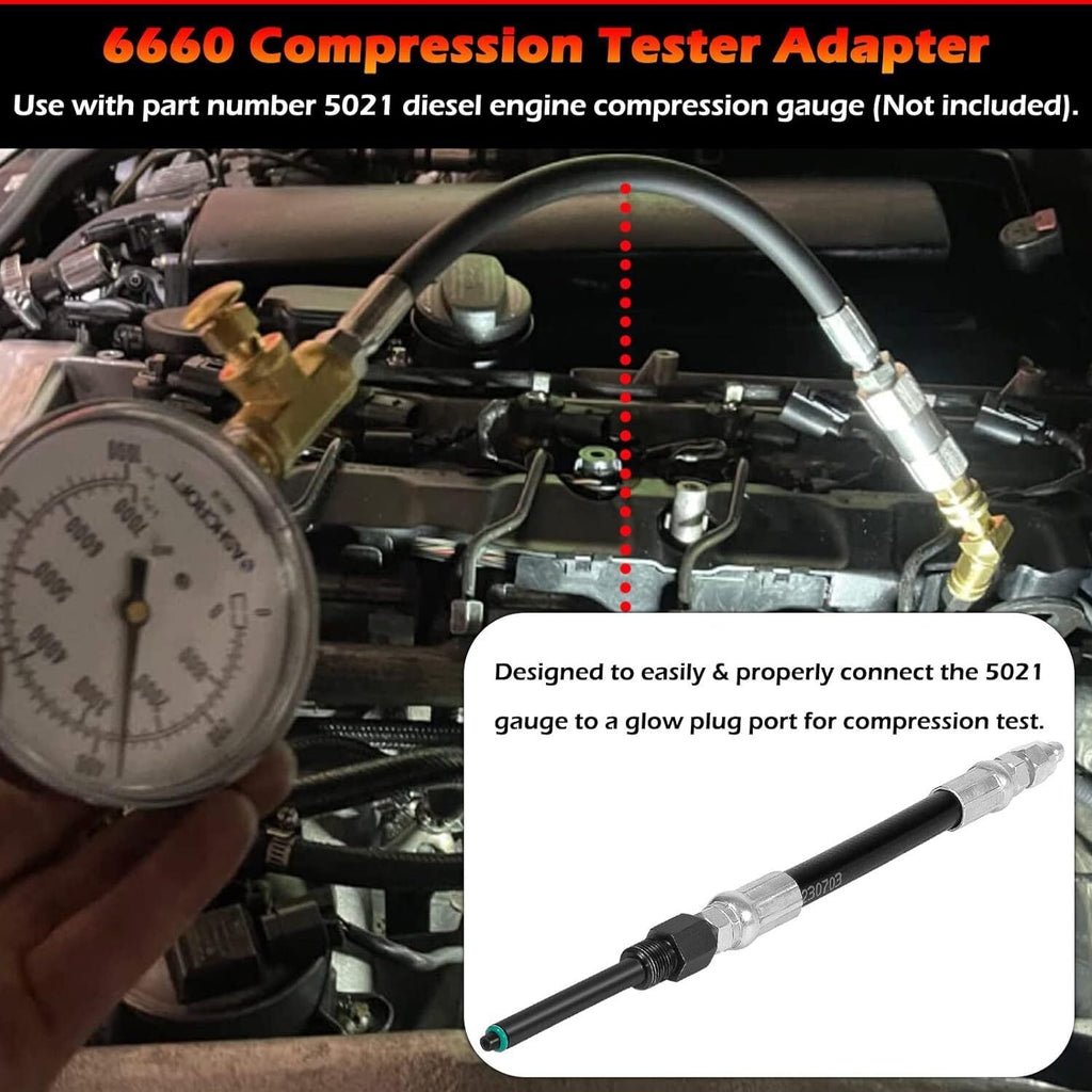For 2003-2006 Ford 6.0L Diesel Compression Tester Adapter 6660 Hose with O-Ring